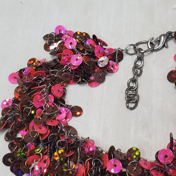 Bijou Sequin Magenta Multi Strand Bracelet: - Picture 5 of 6